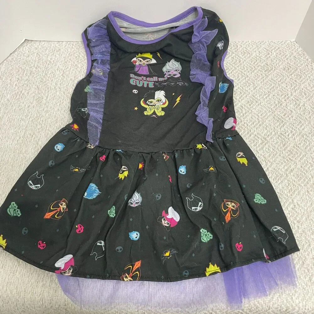 Disney Villians Dog XXL Black and Purple Ruffle Dress Chewy Exclusive NWT